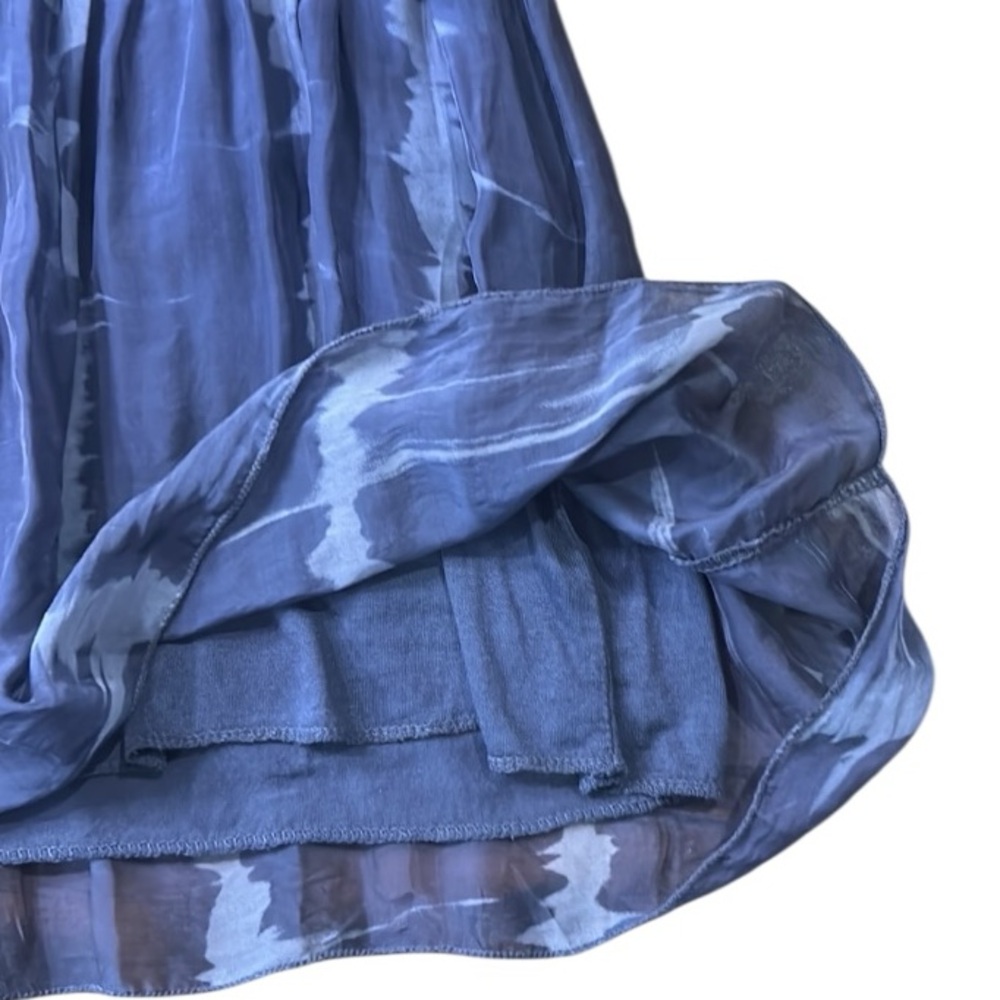 Sofia Made In Italy Sleeveless Blouson Mini Dress Blue Tie Dye Size Small - Picture 12 of 12